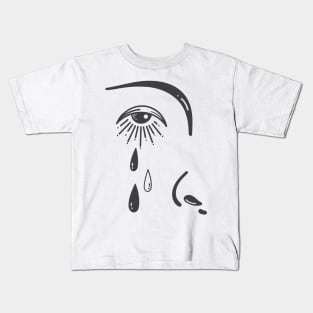 Half face line art Kids T-Shirt